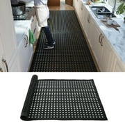 WANLISELL Rubber Drainage Mat, 60'' x 36'' Non-Slip Doormat Indoor/Outdoor, Commercial Heavy Duty Rubber Mat for Restaurant Kitchen Bathroom, Black